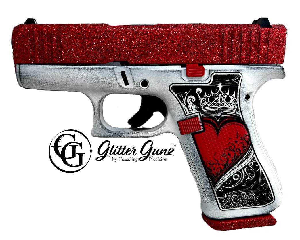 GLOCK 43X 9MM GLITTER GUNZ QUEEN OF HEARTS - Pistols